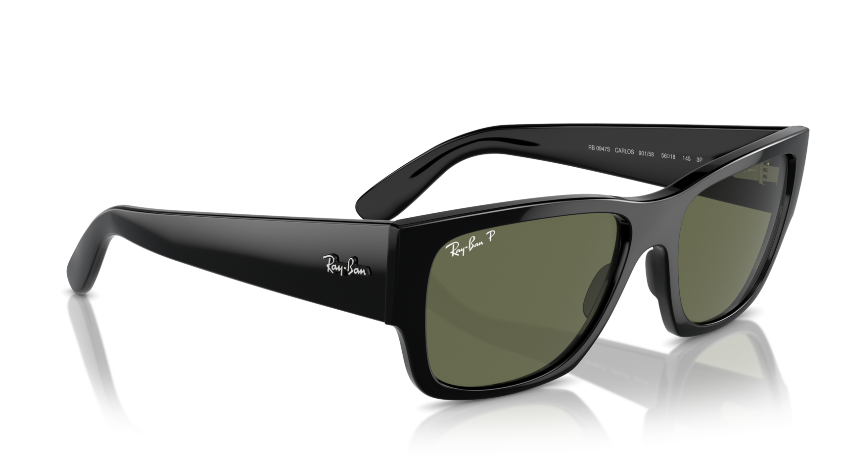 Image of Carlos - Black | Green Polarized