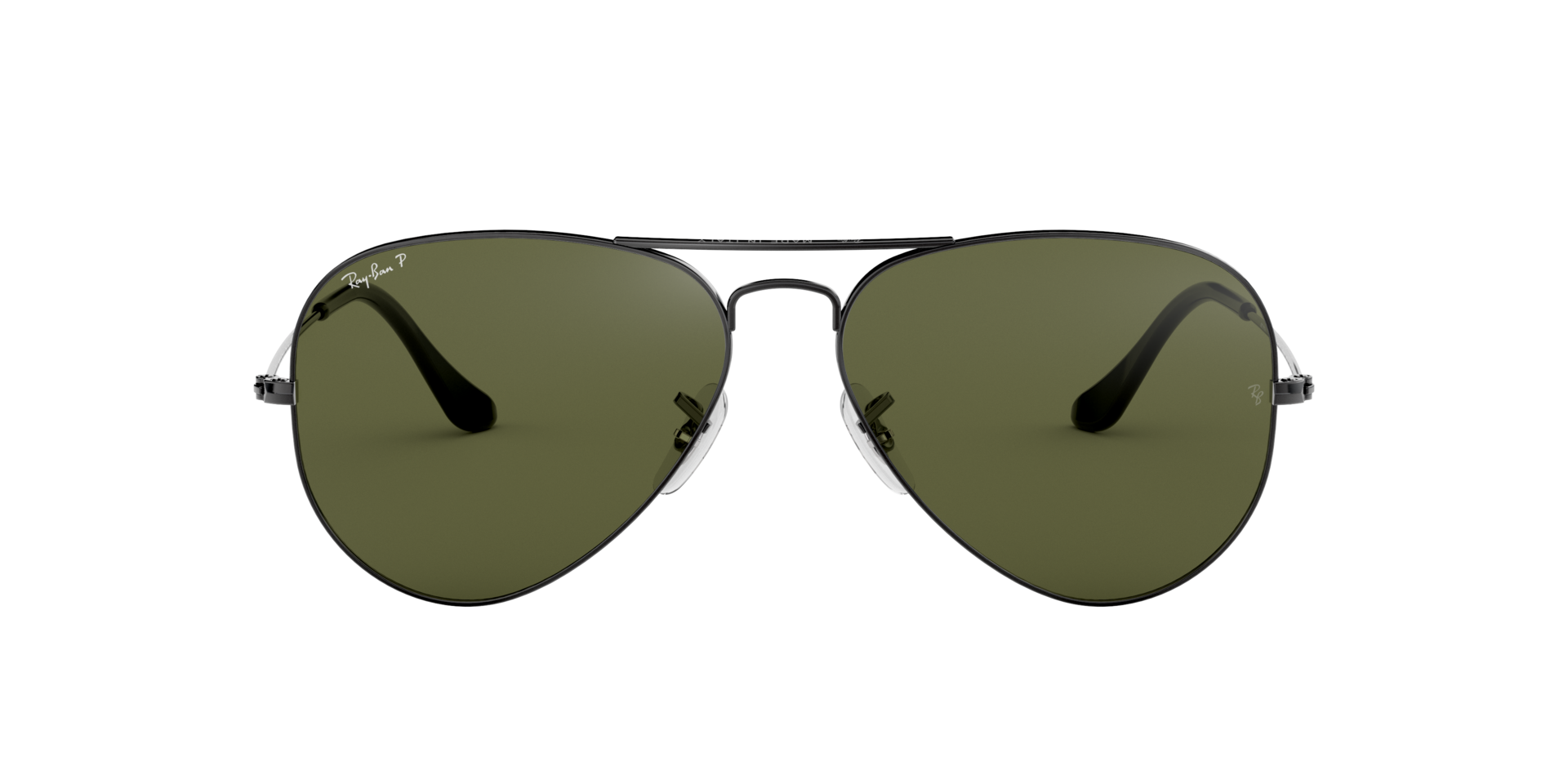 Image of Aviator Large Metal - Gunmetal | G 15 Green Polarized - 58mm
