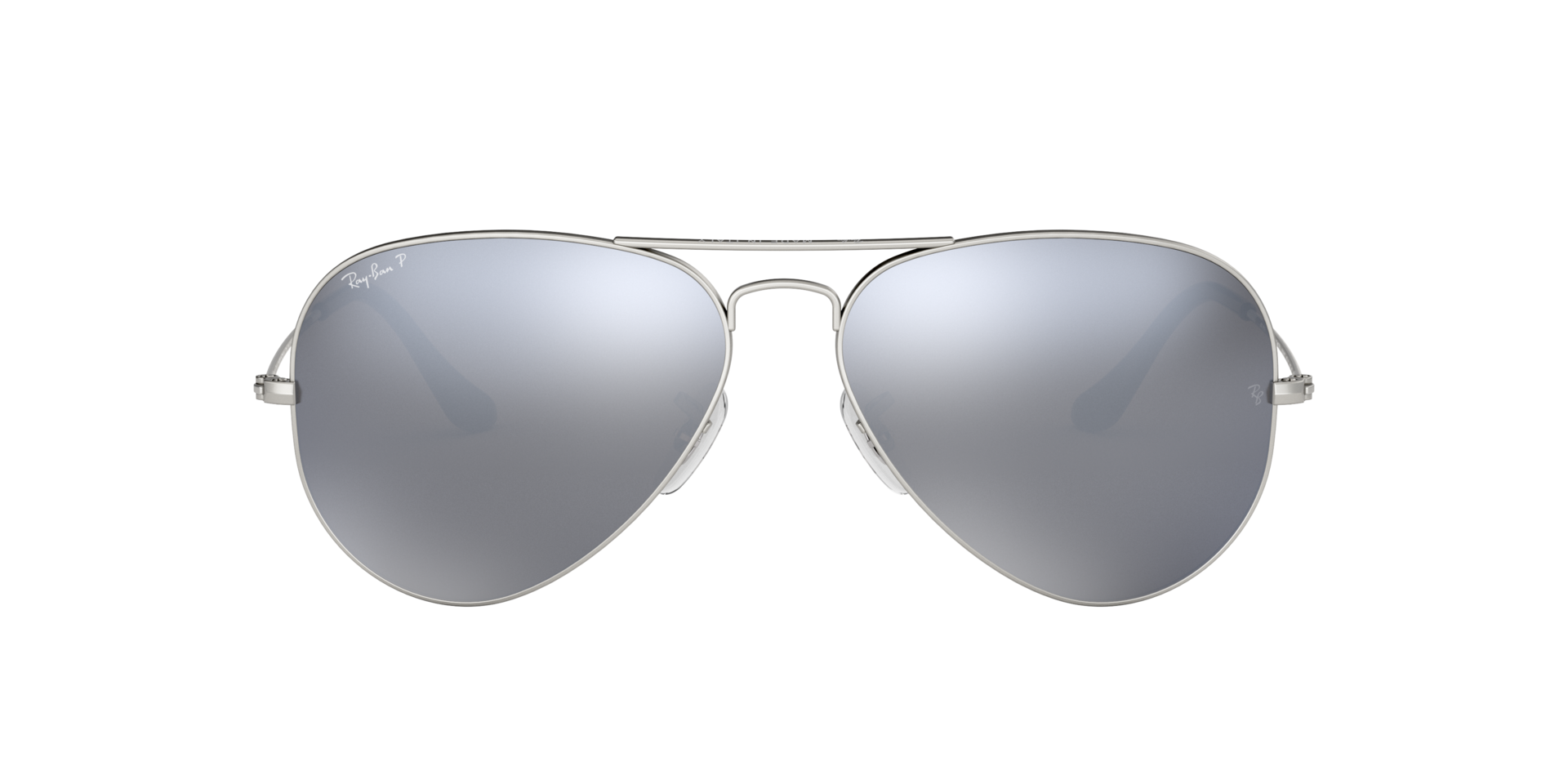 Image of Aviator Large Metal - Matte Silver | Dark Grey Mirror - 58mm