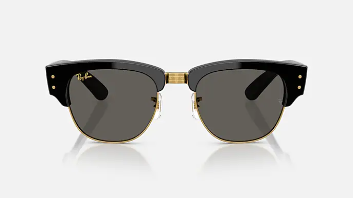 Image of Mega Clubmaster A$AP ROCKY Blacked Out - Black On Gold | Dark Grey -53mm