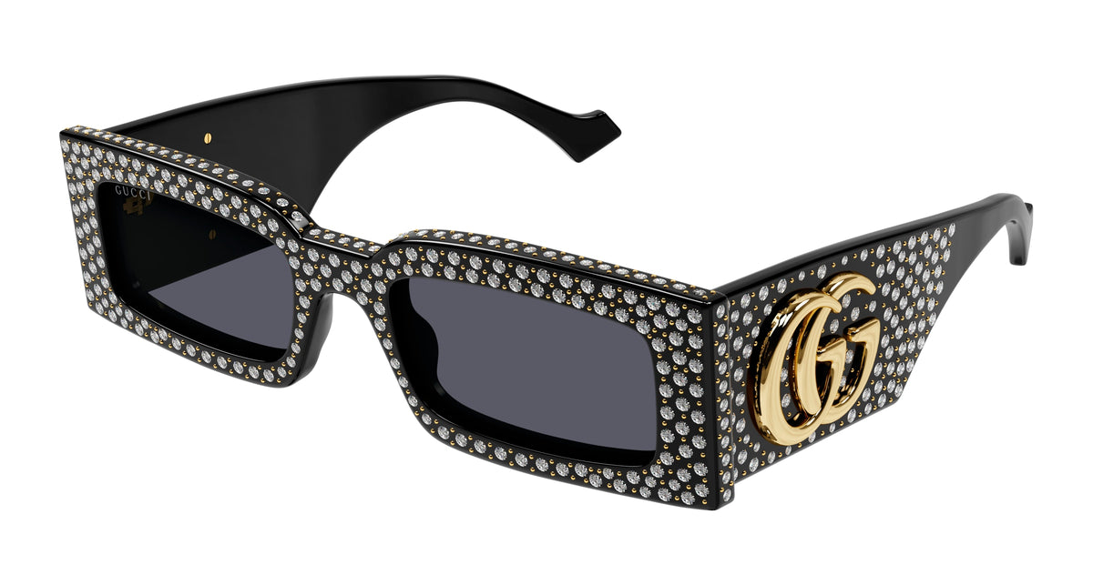 Gloockler | Kuba Kingdom Black and Gold sunglasses Rhinestones Made in Germany Kleo Butterfly Squared Wholesale Sunglasses LH-P4128 – OE  main image 4