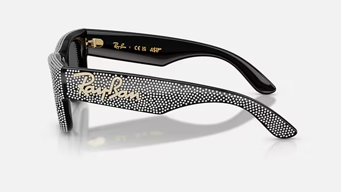 Image of ASAP Rocky Wayfarer Puffer - Black & Strass Pave | Dark Grey