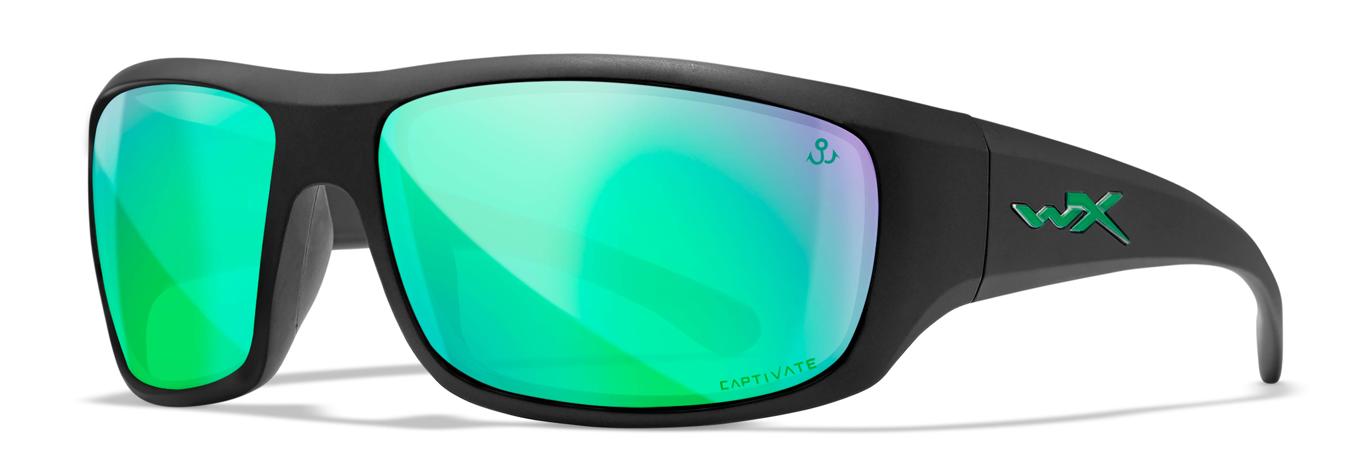 Image of WX Omega - Matte Black | Wheeler Captivate Polarized Green Mirror