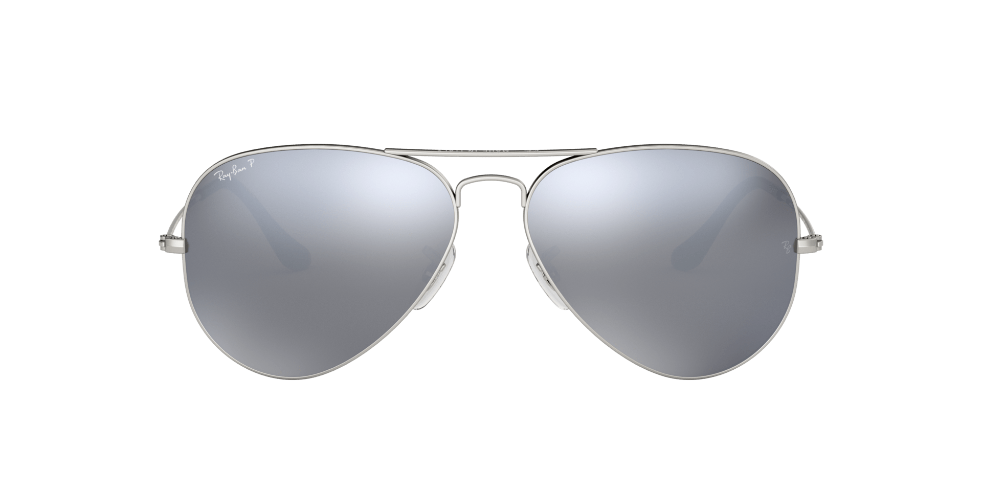 Image of Aviator Large Metal - Matte Silver | Dark Grey Mirror - 58mm - Sunglass World