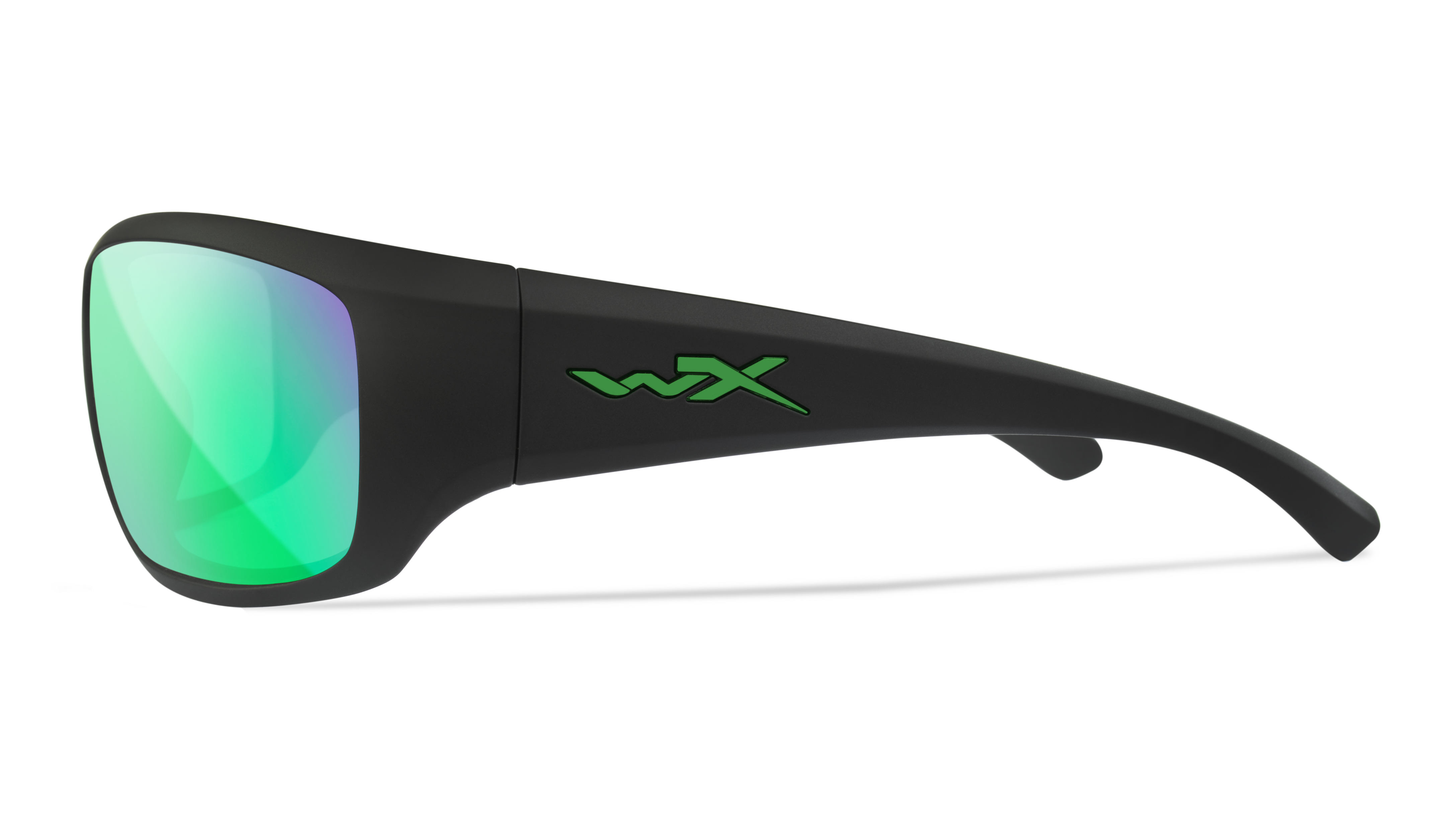 Image of WX Omega - Matte Black | Wheeler Captivate Polarized Green Mirror