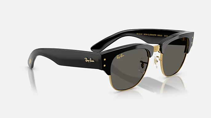 Image of Mega Clubmaster A$AP ROCKY Blacked Out - Black On Gold | Dark Grey
