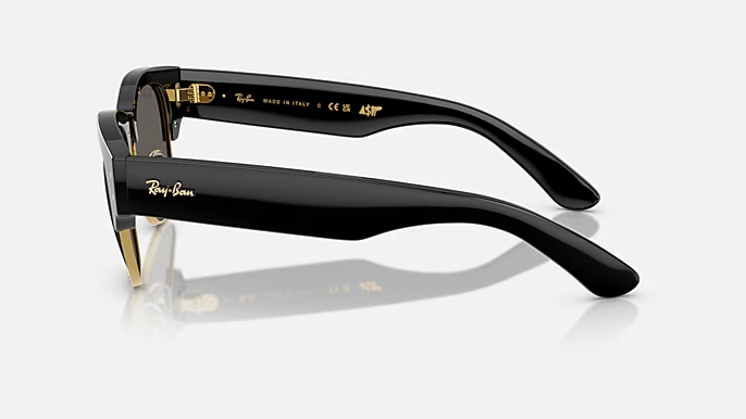 Image of Mega Clubmaster A$AP ROCKY Blacked Out - Black On Gold | Dark Grey -53mm