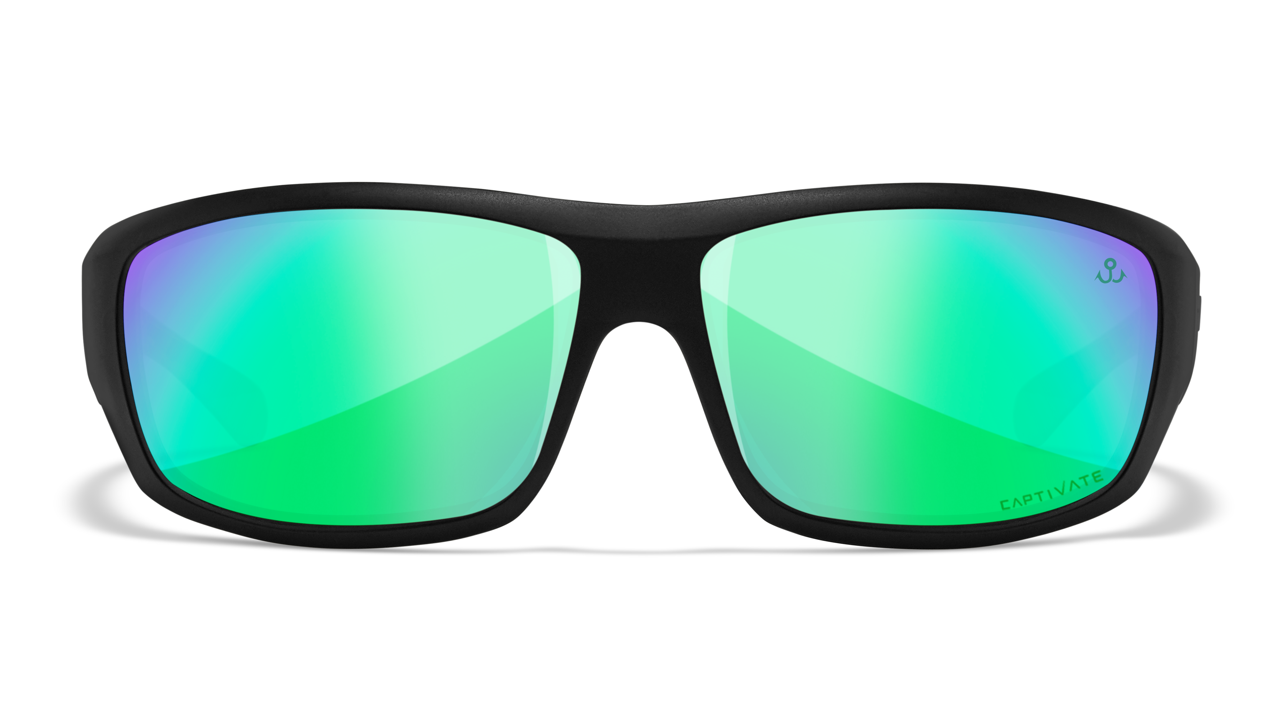 Image of WX Omega - Matte Black | Wheeler Captivate Polarized Green Mirror