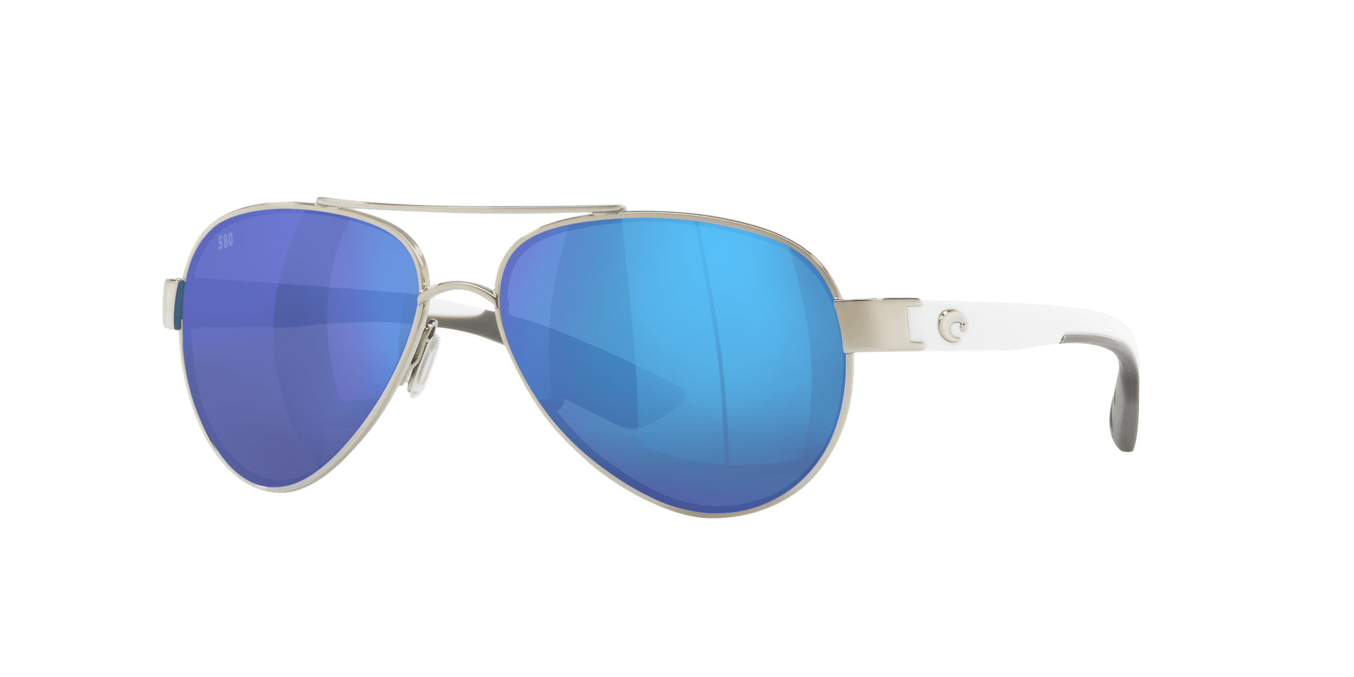 Image of Loreto - Palladium W | White Temples | Blue Mirror 580G - Sunglass World
