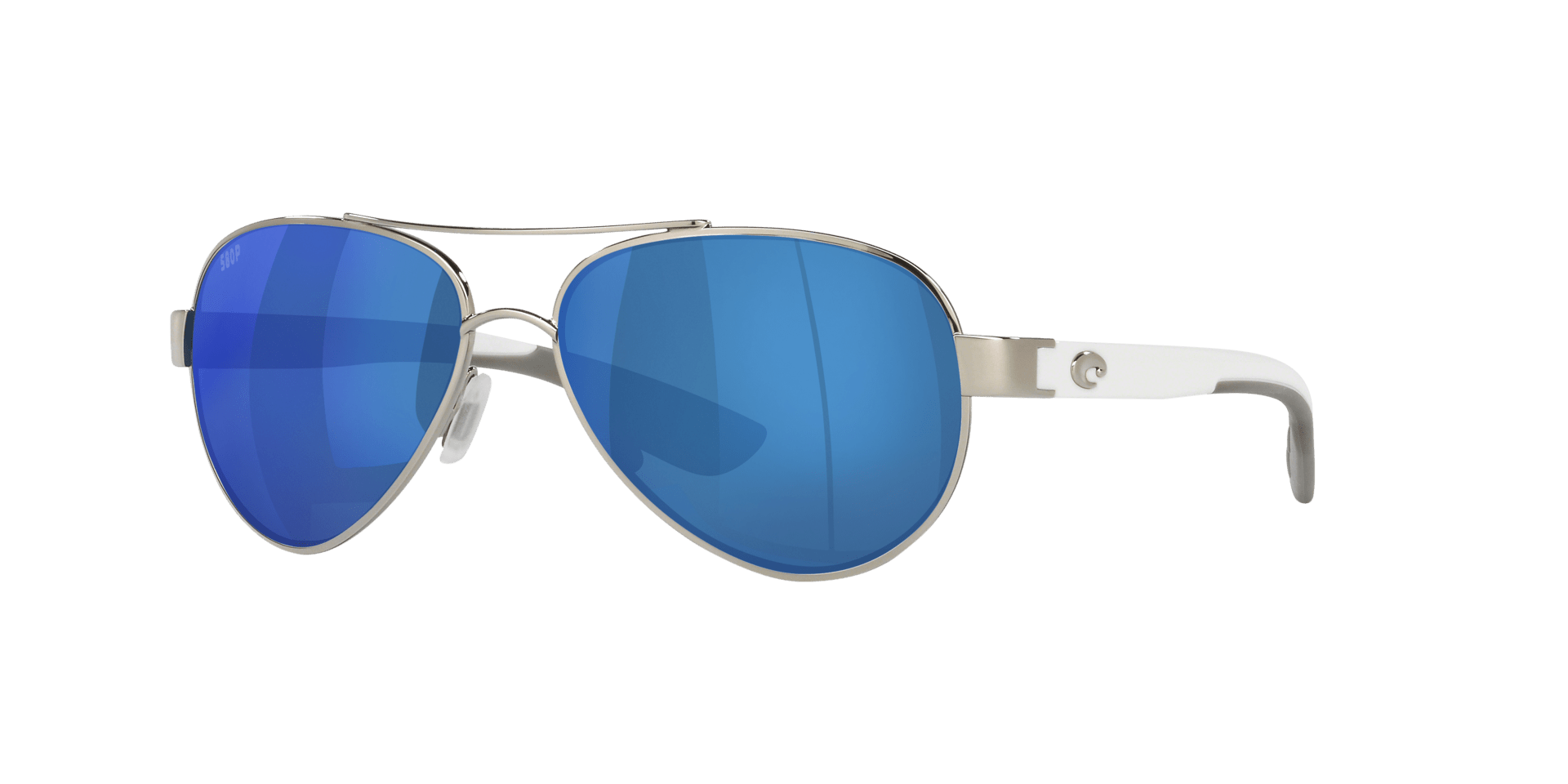 Image of Loreto - Palladium W | White Temples | Blue Mirror 580P - Sunglass World