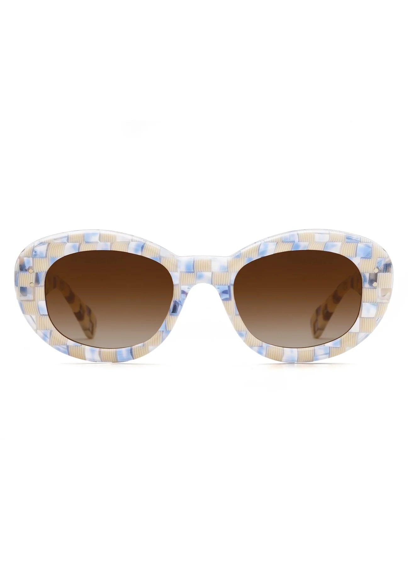 Margaret - Gingham over Crystal | Amber Gradient - Sunglass World