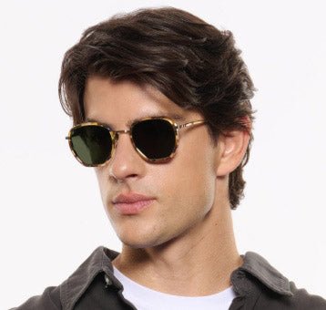 Image of Peyton - 12K Titanium + Tuscan Tortoise | Dark Green - Sunglass World