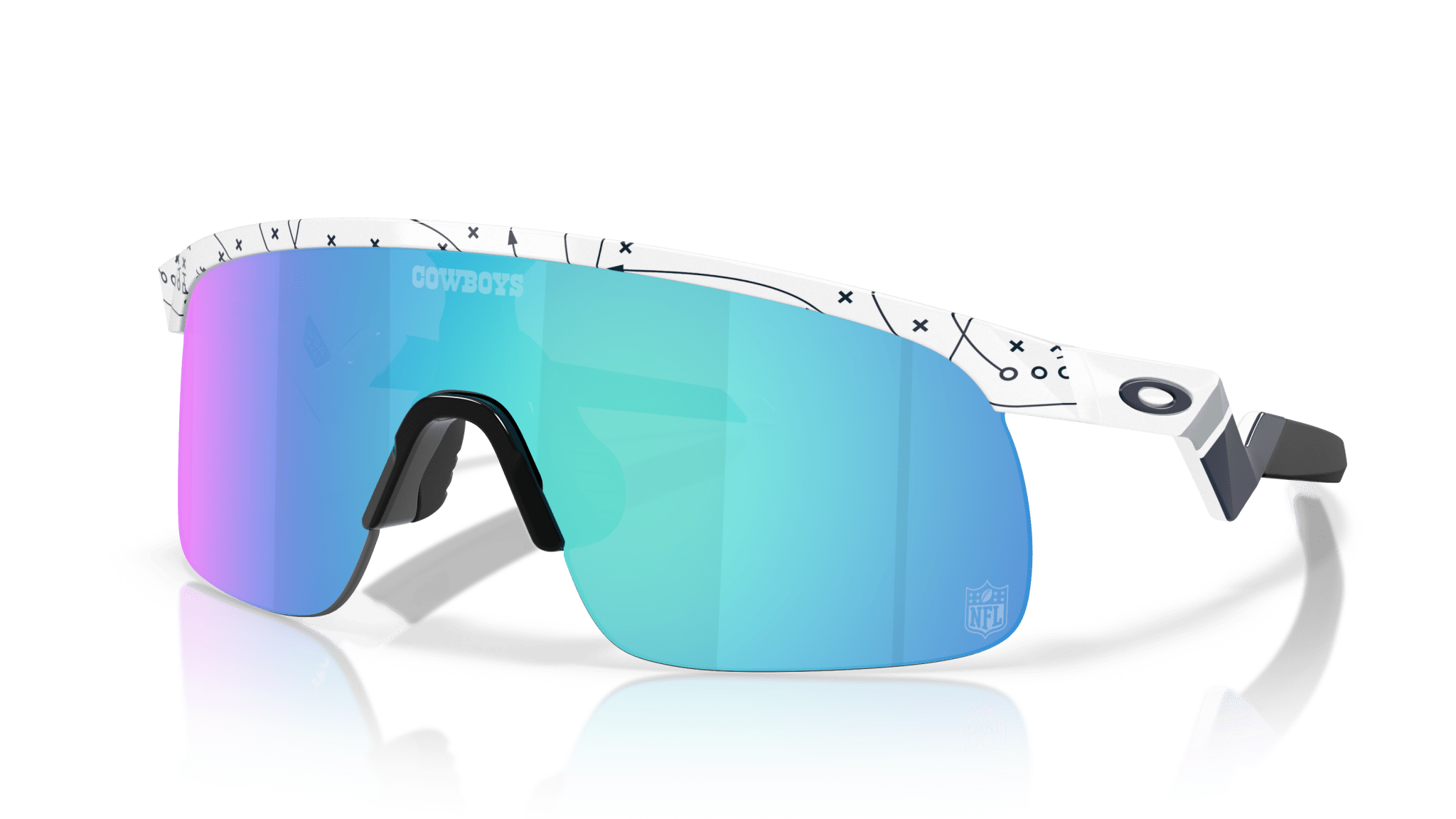 Image of Resistor Dallas Cowboys - White | PRIZM Sapphire (Youth Fit) - Sunglass World