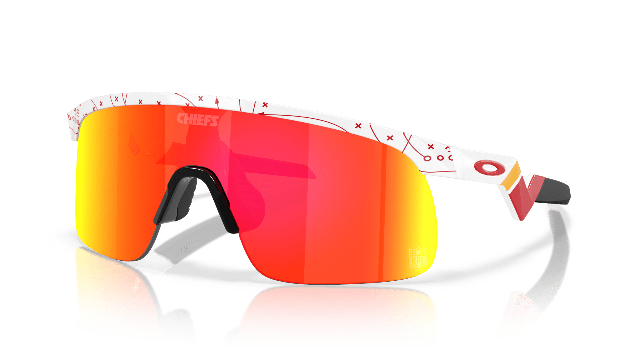 Image of Resistor Kansas City Chiefs - White | PRIZM Ruby (Youth Fit) - Sunglass World