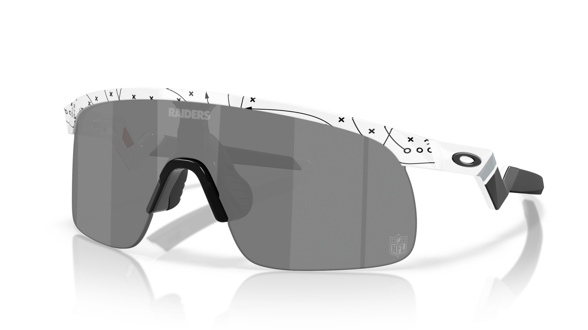 Image of Resistor Las Vegas Raiders - White | PRIZM Black (Youth Fit) - Sunglass World