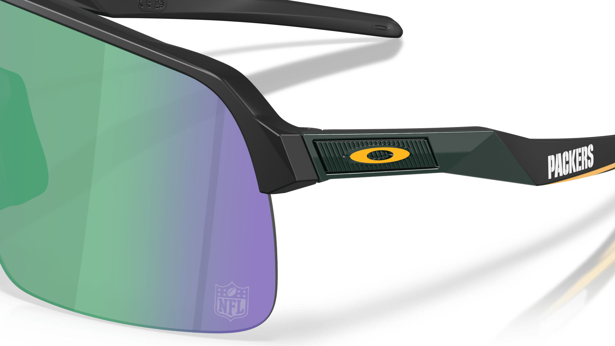 Image of Sutro Lite Green Bay Packers - Matte Black | Prizm Jade - Sunglass World
