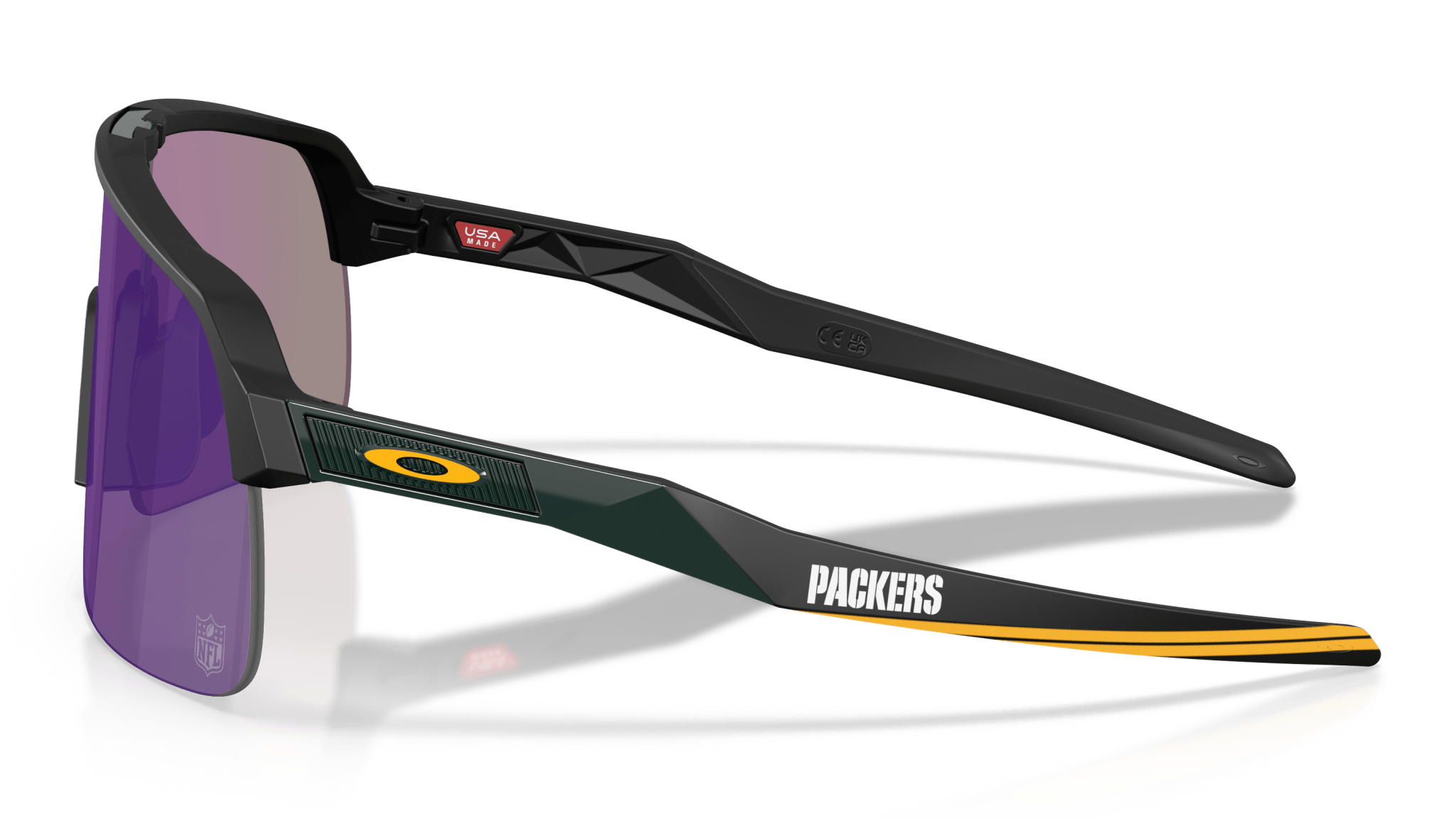 Image of Sutro Lite Green Bay Packers - Matte Black | Prizm Jade - Sunglass World