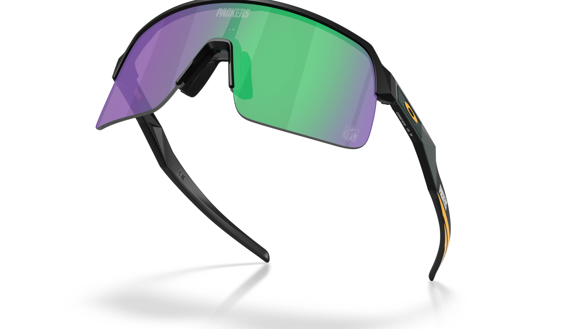 Image of Sutro Lite Green Bay Packers - Matte Black | Prizm Jade - Sunglass World