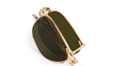 Image of Zander Fold - 18K + Crystal | Grass Green Polarized - Sunglass World