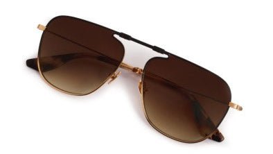 Image of Zander Fold - 18K Matte Black Fade + Blonde Venezia | Amber Gradient - Sunglass World